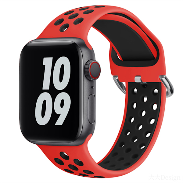 Kellon rannekkeeseen yhteensopiva ranneke 44mm 49mm 45mm 41mm 40mm 38mm 42mm Hengittävä ranneke bralet iwatch series 8 7 se 6 5 4 3 Ultra 49mm 6 red with black other: 38MM 40MM 41MM