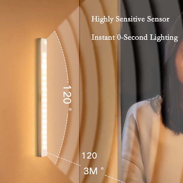 Slim Rechargeable LED Motion Sensor Light - Warm Light, Magnetic Mounting 42 100 mm