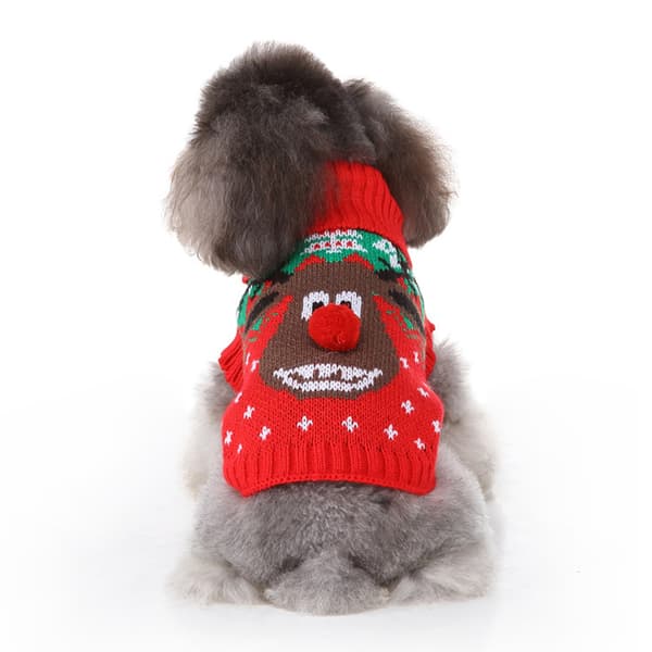 Hund Jultröjor Husdjur Vinter Stickade Kläder Julkläder Klassiska Varma Rockar Tröja för Valp