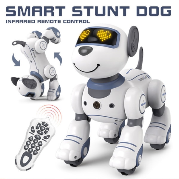 RC elektronisk robot för hundar, stuntman, röststyrning, programmerbar, touch, musik, sång, barnleksaker Yellow