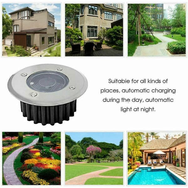 Grunnbelysning Gulv Terrasse Utendørs Hage LED Solcellelampe 8PCS