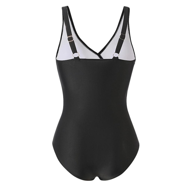 Dam-gradient i ett stycke omlott baddräkt Magekontroll Summer Beach Vadderad Monokini Bodysuit Badkläder Plus Size Black XL