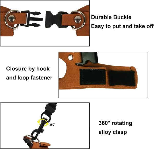 Bearded Dragon Harness Leash Set Lizard Harness, Lizard Reptile Walking Leash for Bearded Dragon Reptiles (Brown)