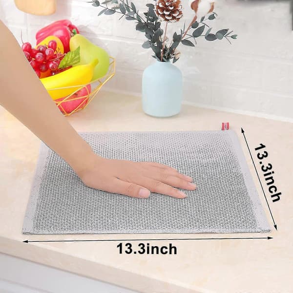 6-pack 100% Cotton Terry Dishcloths Kitchen Dish Cleaning Hanging Loop Light Gray Light gray 34*34cm