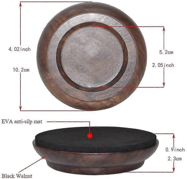 4 stk. Støttebein for piano, premium hardtre pianohjulputer møbelben Black Walnut