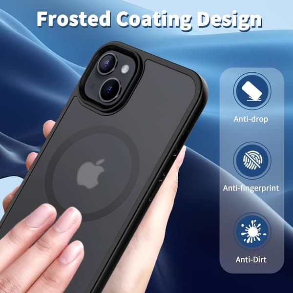 Kompatibel med iPhone 13 Mat Sort Magsafe Cover