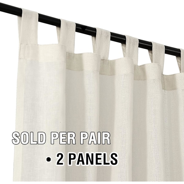 Linnegardiner för Vardagsrum, 2 Stycken, Skira Gardiner, Moderna Öljettgardiner, Dekorativa för Fönster, Heminredning och D Beige 132X183CM