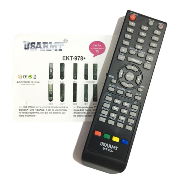 USBRMT Lämplig för USBRMT TV Universal EKT-978+ Instruktioner medföljer