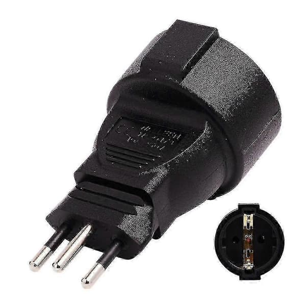 Sveitsisk rundstift til EU-pluggadapter 250V 16A hann-hunn