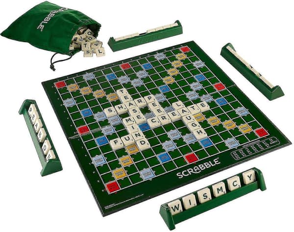 Scrabble Grand Folding Edition med roterende træspilbræt