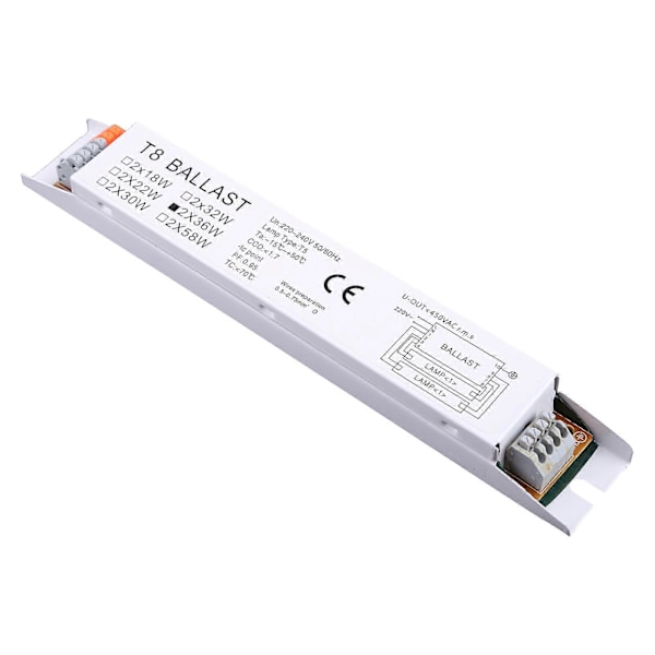 2x36W Bredspännings T8 Anpassningsbar Elektronisk Fluorescerande Lampförkopplingsdon Hållbart