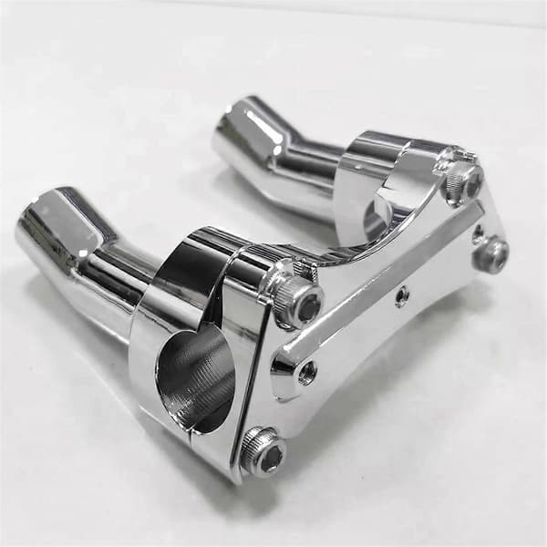3-1/2 Tommers Pullback Styreforhøyere og Toppklemme Sett for Dyna Softail Fat Boy Silver