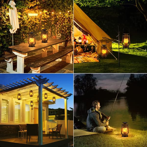 Solar Garden Lantern, 2-Pack Solar Powered Outdoor Hanging Lamp