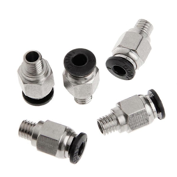5 st PC4-M6 Rak Pneumatisk Anslutning Snabb Push-to-Connect-koppling