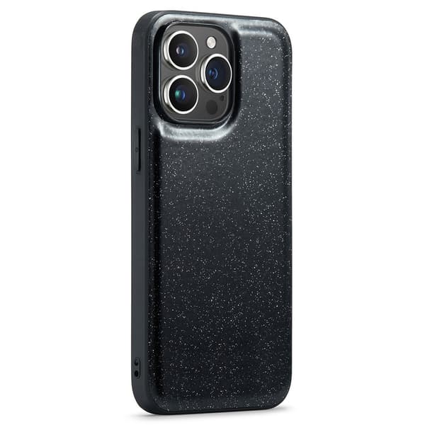 DG.MING Kompatibel med iPhone 14 Pro Max Cover Læder Glitter Sort 50