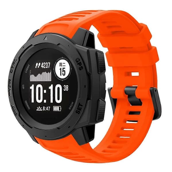 Silikone Urrem Udskiftning til Garmin Instinct - Grå Multicolor Orange