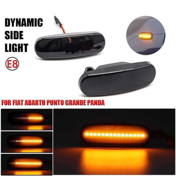 Dynamisk sidemarkeringslys til bil, blinklys, til Fiat Panda Punto Evo Stilo Qubo Peugeot Citroe
