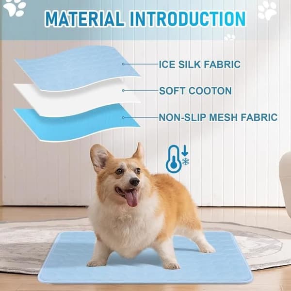 Kølemåtte - 70x55cm - Skridsikker - Sammenfoldelig - Til hunde
