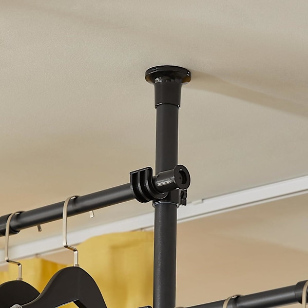 Teleskopisk klesstang for garderobe, svart, KLS03-SCH Black