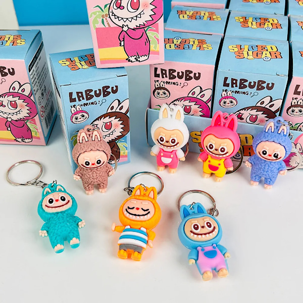 24 st Högkvalitativa Labubu Capybara Utsökta och Trendiga Små Föremål Nyckelring Blind Box Tecknade Figurer Barnpresent