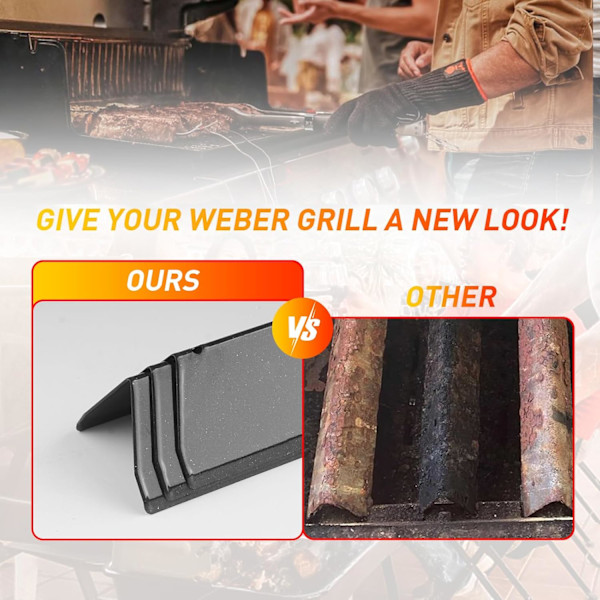 Grill Ersättningsdelar för Oklahoma Joe's Longhorn Combo 3-Brännare Kol/Gas Rök, Värmeplåtsskydd 1767017 1767054 16202046 Grill, Grilldelar 7635-3PCX