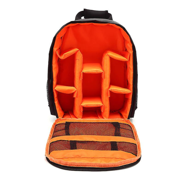 Kameraväska, orange kameraryggsäck, vattentät fotoryggsäck, andningsbar multifunktionell kameraförvaringsväska, stötsäker, rivsäker digitalkamera B