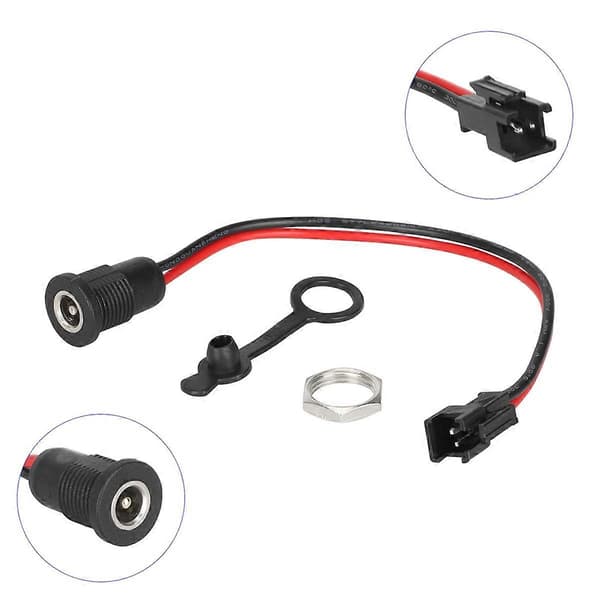 50V DC 5.5x2.1mm DC Strømkontakt Panelmontering Kobling med Metallmutterspenne