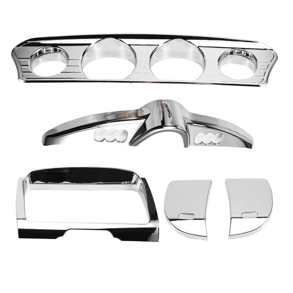 Forkromet frontmåler stereo accent trimdæksel instrumentbræt kontaktpanel sæt til Harley Street Glide Electra FLHT Glide Ultra 14-23 Electroplated silver