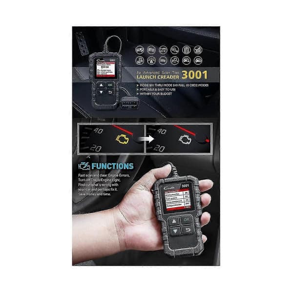 LAUNCH Creader 3001 OBD2 Bil Læser Scanner Motor Fejlkode Læser Bil Diagnostisk Værktøj Check Engi