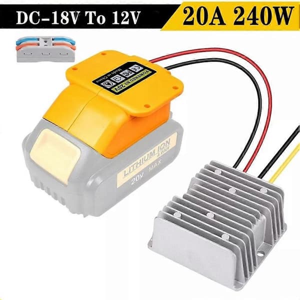 Omformeradapter for DC 18V til 12V 20A 240W Adapter Automatisk Buck Boost Spenningsregulator for RC Bil