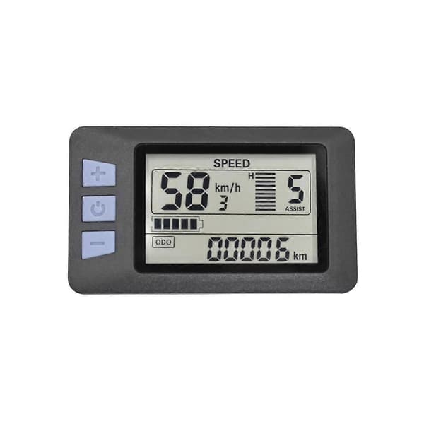 P3H LCD Display Meter Dashboard 24V 36V 48V 60V Elektrisk Cykel Meter Display Panel til Elektrisk Scooter (5PIN) Black