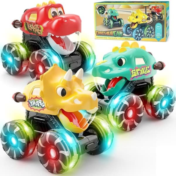 3-Pack Dinosaur Monster Trucks