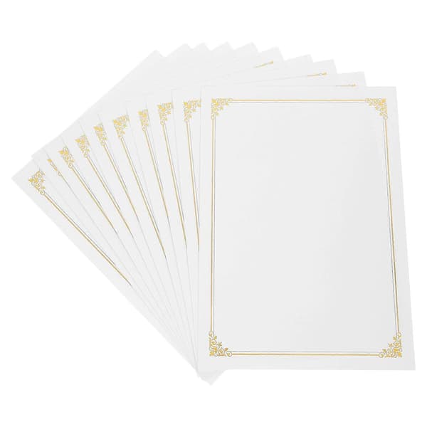 10 st Tomt Certifikatpapper A4 Certifikatpapper Diplom Certifikatpapper Utskrivbart Tomt Papper Foder Tomt Certifikatpapper Golden 29.70X21.00X0.05CM
