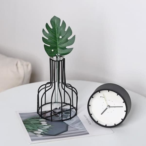 Hydroponisk Vas - Guld - Metall - Vardagsrumsdekoration - Torkade Blommor - Samtida Design