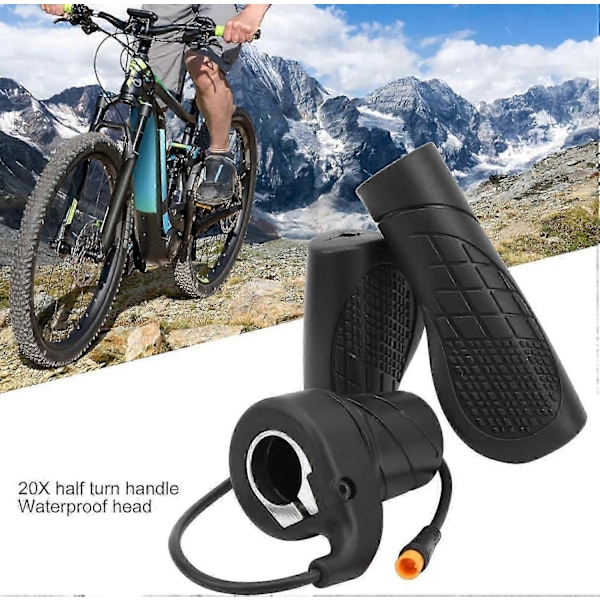 Elcykelgasreglage med halkfri gummidesign, låsringar i aluminiumlegering för stabilitet, optimal prestanda i extremt väder, kompakt och