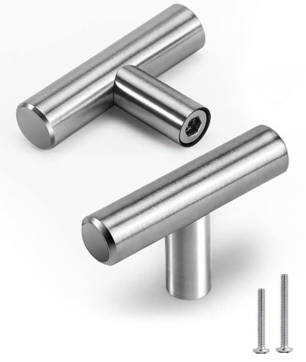10-pack Round Cabinet Knobs, Single Hole Brushed Satin Nickel Cabinet Door Drawer Pulls for Kitchen Wardrobe Bathroom Dresser Drawer