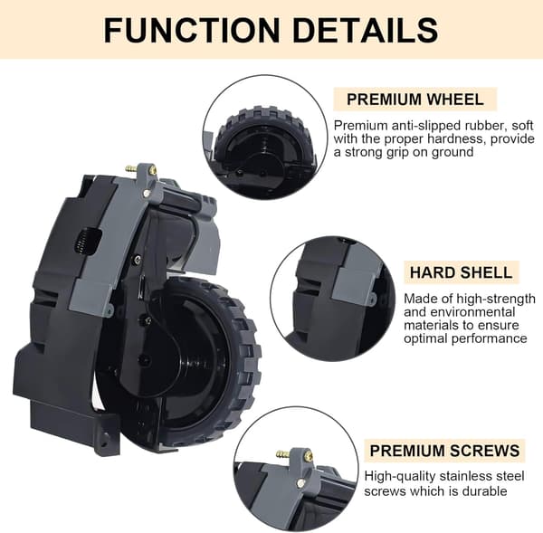 Left and Right Drive Wheel Module Pair Compatible with iROBOT Roomba i7 i7+ i8 i3 i6+/Plus E5 E6 E7 J7 J7+ J6+ Vacuum Cleaner Replacement Parts Accessories
