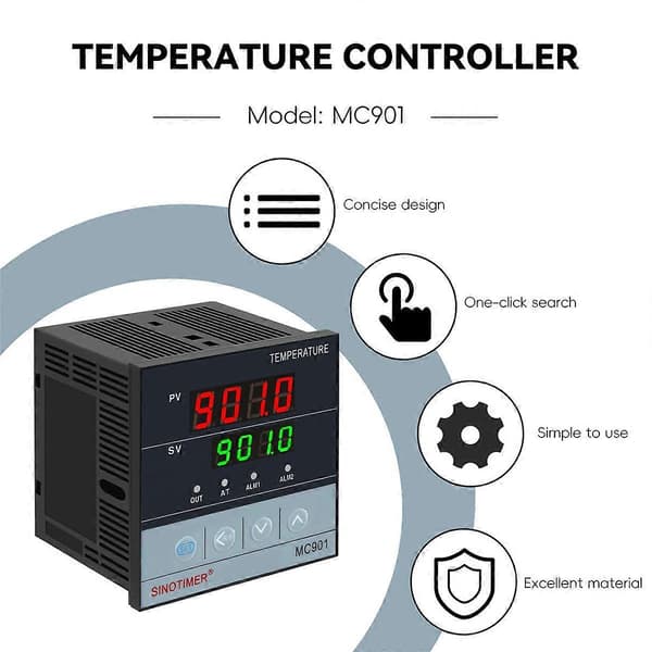 SINOTIMER MC901 Digital Vanntett PID Temperaturkontroller 31 ABS+electronic components