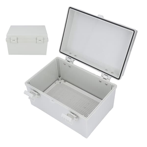 Grey Hinged Junction Box, Electrical Junction Box IP67 Waterproof Outdoor Project Enclosure