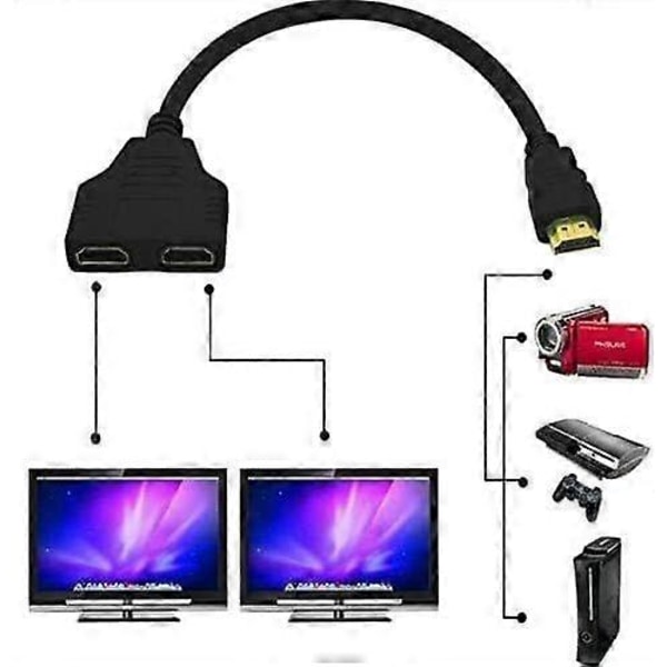 HDMI-kabel 1080P HDMI-splitterkabel Port Hann til 2 Hunn 1 inn 2 ut Splitter