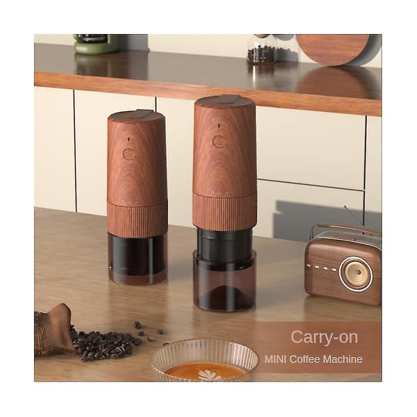 Electric Coffee Grinder Espresso Coffee Bean Grinder Powder Container Retractable Automatic Portable Rechargeable