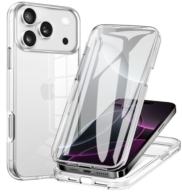 360 Full Coverage Front Back Transparent Protective Phone Case For iPhone 17 Air 16E 16 15 14 13 12 11 Pro Max Plus PC+TPU Bumper Protection Clear Clear iPhone 16e