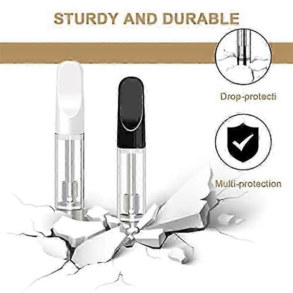 20 ST Tomma Förvaringspatroner för 1.0ML Glas Keramik Lätt Att Fylla, Svart och Vit. As Shown