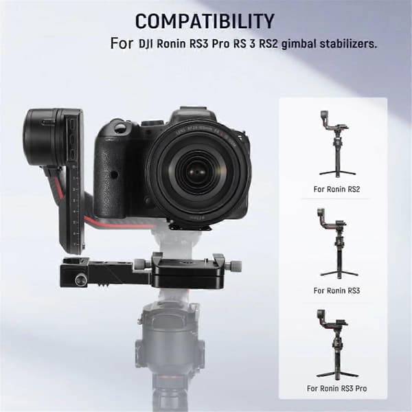 CA108 Vertikal Kameramontering til RS3 Pro 3 2 Gimbal Tilbehør Horisontal-til-Vertikal Monteringsplade Black