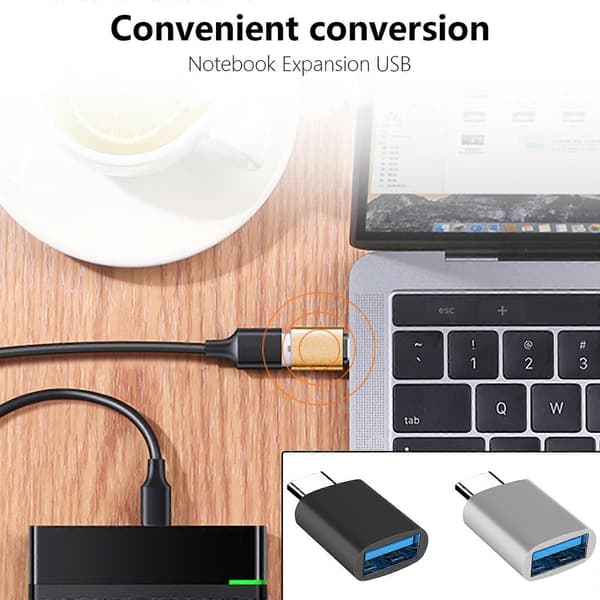 USB-C–USB-sovittimet, USB-C-sovittimet, Type-C-uros–USB3.0-naaras-sovittimet, OTG-USB-sovittimet USB-C:hen puhelimille ja tietokoneille Silver