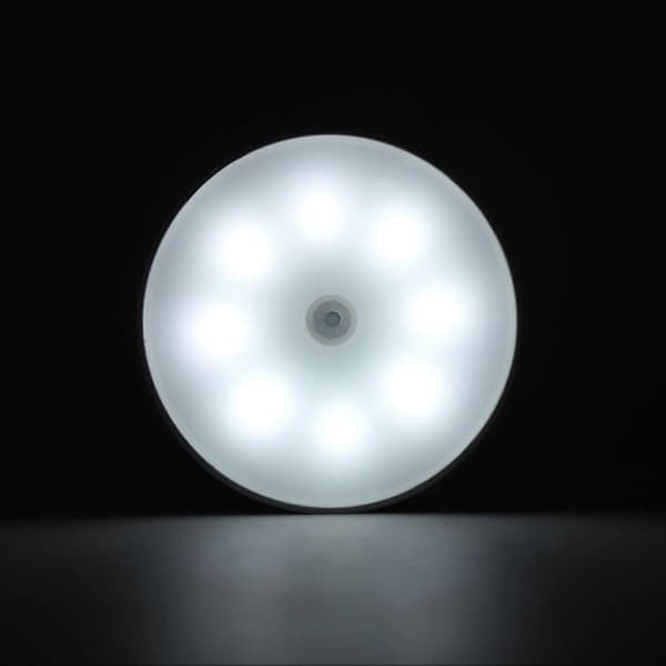 2 stk. LED bevegelsessensorlys USB Oppladbare Multifunksjon Runde Små Bevegelsessensorlys for Innendørs Hjemmeskap YMHC