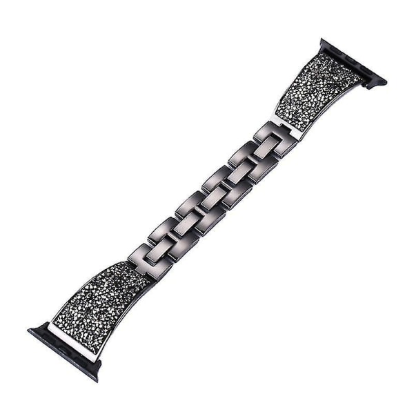 Diamant armband i rostfritt stål Armband Metal Watchband Armband Bälte Black 20mm