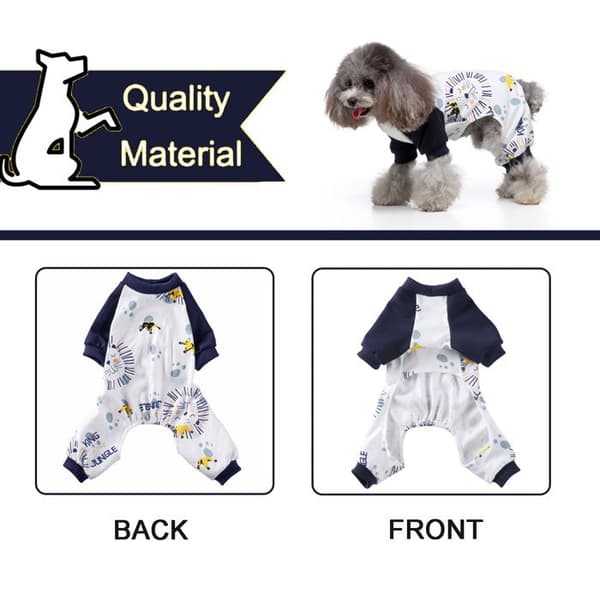 Pyjamas til små hunde, blød heldragt til hvalpe og katte, behageligt kæledyrstøj (løve)