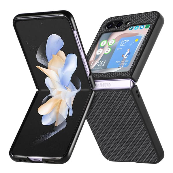Fiber Pattern Style Case for Samsung Galaxy Z Flip 5 Svart