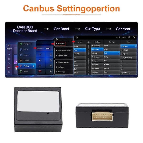 16-bens til 56-bens ledningsnet CanBus-dekoder G-RZ-PSA65 til Peugeot 308 208 408 til Citroen C3 C4 Black